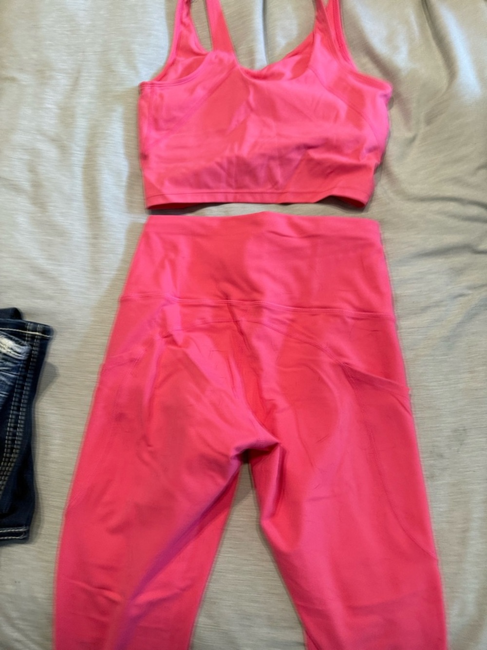 Hot Pink High-Waist Leggings & Supportive longline sports bra